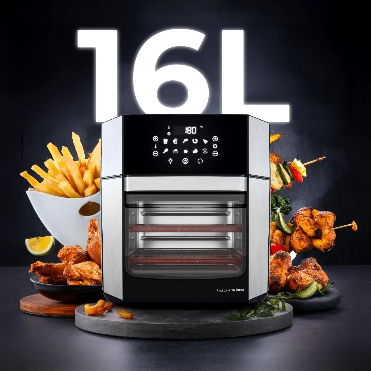 Air Fryer Oven Britânia 16l 4 Em 1 Porta Removível Baf16a