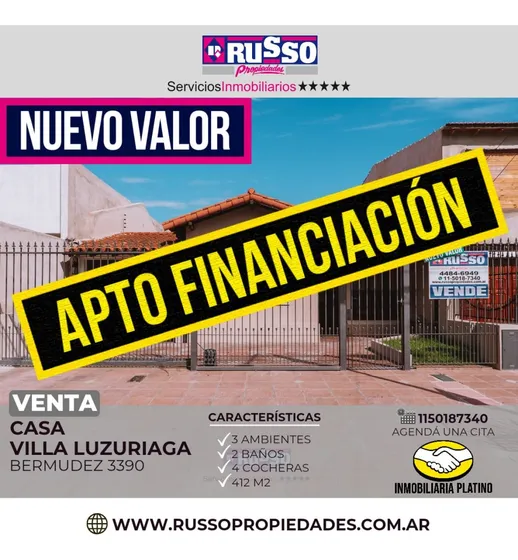 Venta Casa 3 Ambientes Villa Luzuriaga