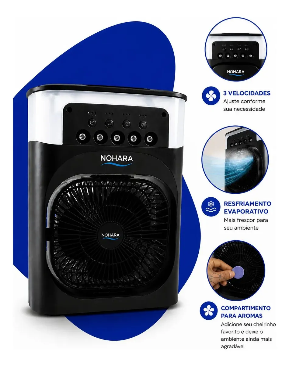 Climatizador portátil Nohara com umidificador