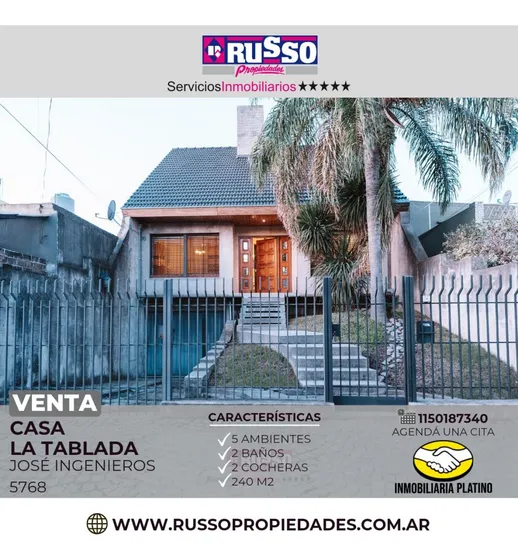 Venta Casa 5 Ambientes Tablada
