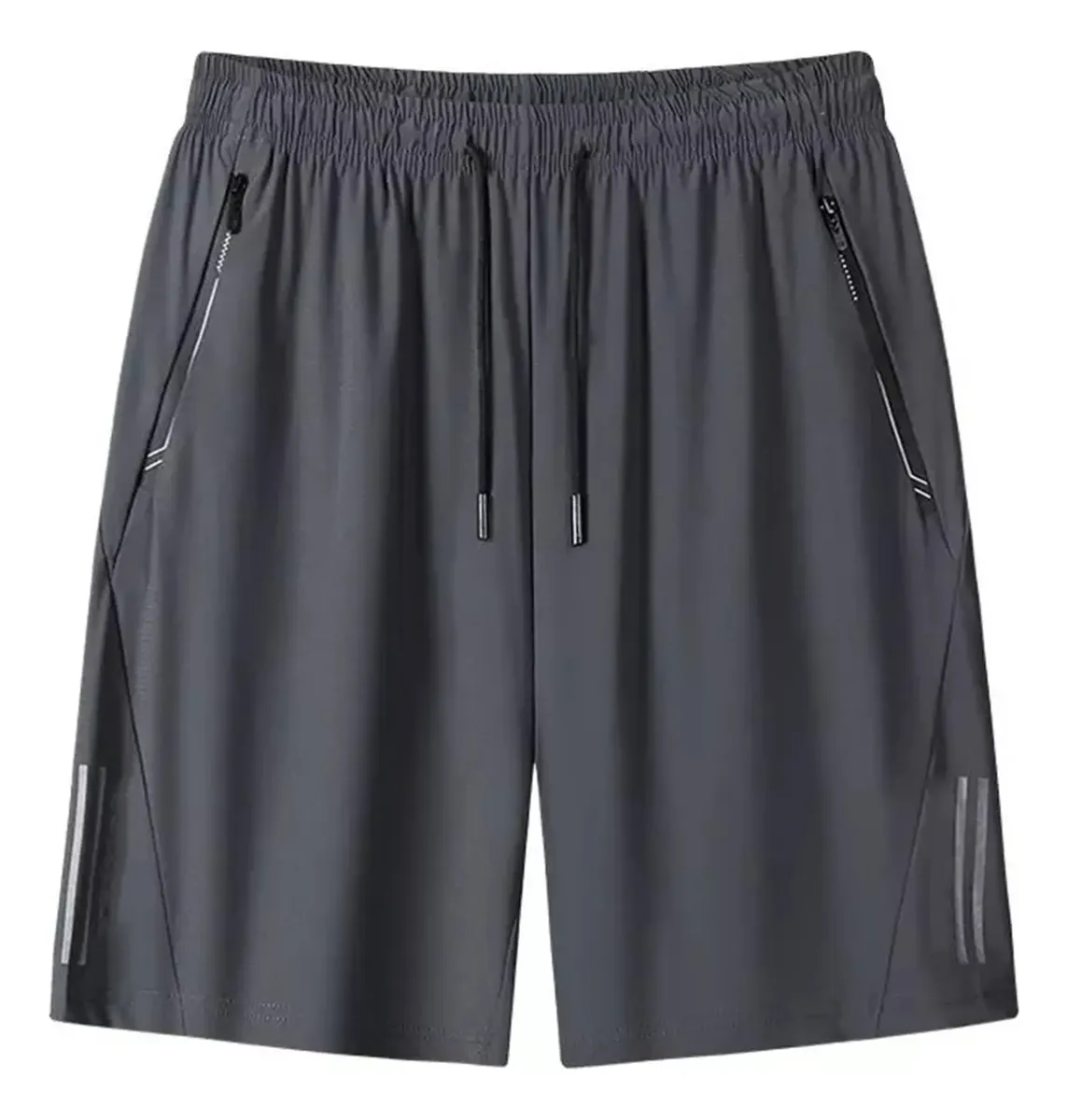 Short Masculino Bermuda 2 Bolsos Zíper Secagem Rápida Fina