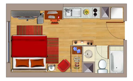 Dpto Studio 1dormitorio Mas Bodega Piso 17 Centro Santiago