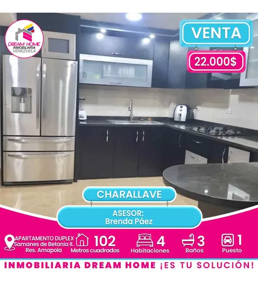 Apartamento Duplex En Venta Urb. Samanes De Betania Ii. Res. Amapola - Charallave