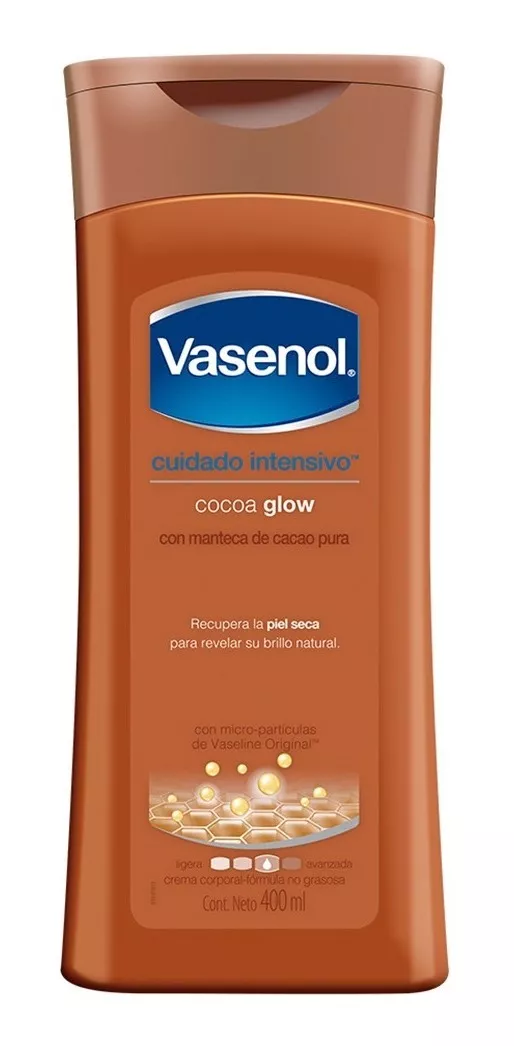 Imagen 1 de 2 de Crema Corporal Vasenol Cocoa Glow 400ml