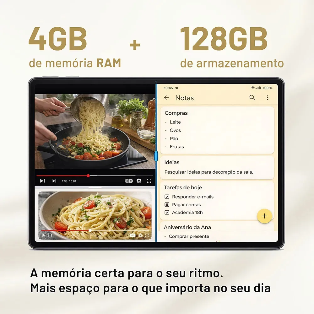 Tablet Vaio Tl10 4gb Ram 128gb Ssd Octa-core, Tela 10.4 2k, 4g Wifi Dual Band, Câmera 8mp + Selfie 5mp, 7000mah, Android 16, Com Teclado Magnético De Conexão Inteligente  Preto