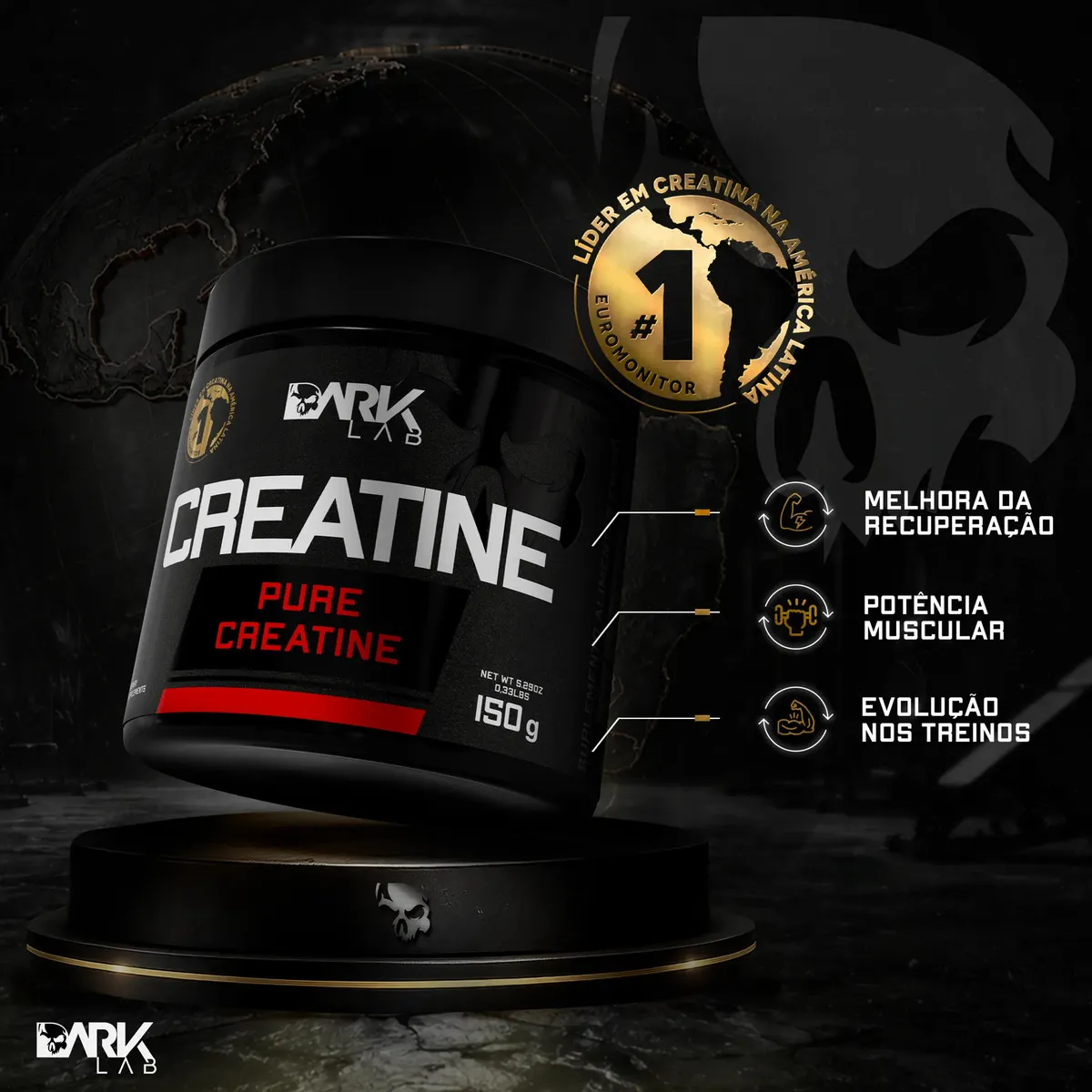 Creatina Dark Lab Premium Pure em pó Sem sabor x 150g