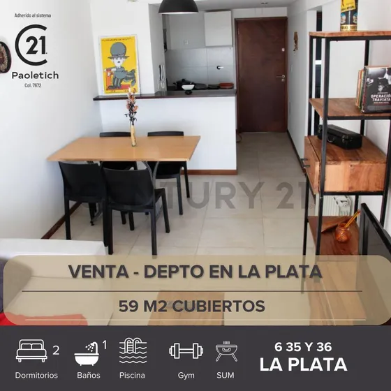 Venta Depto 3 Ambientes Con Amenities En La Plata (alquilado)