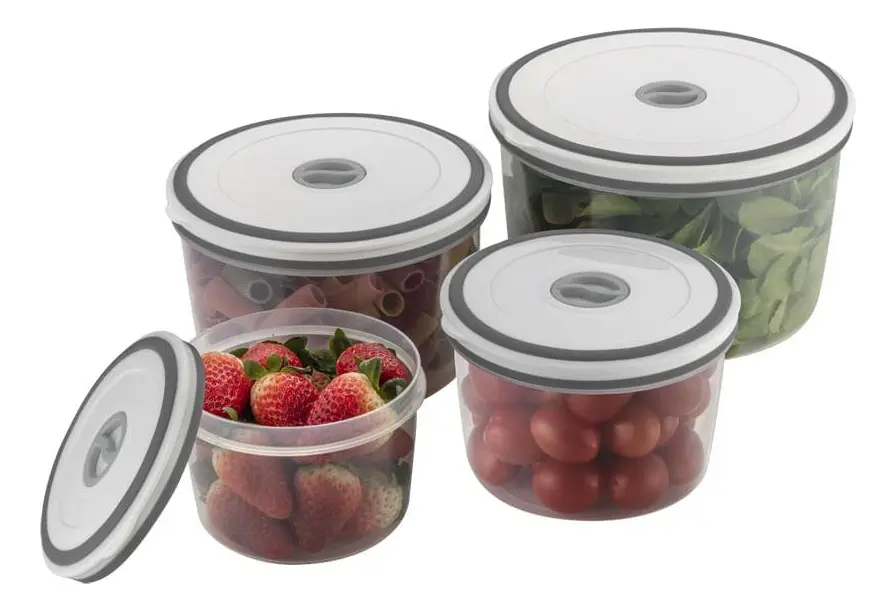 Conjunto 4 Potes Herméticos Redondos De Plástico Electrolux Cor Transparente