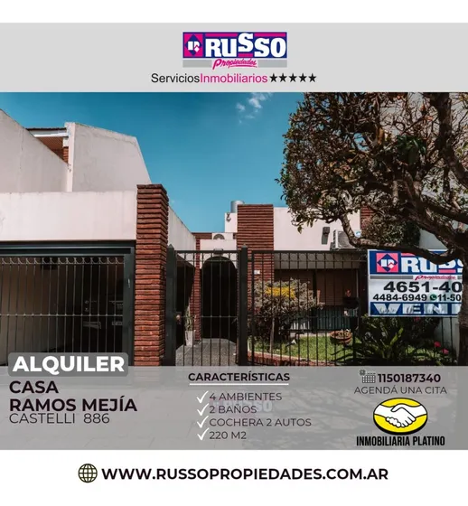 Alquiler Casa 4 Ambientes Ramos Mejia
