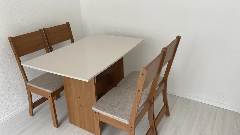 Conjunto Sala de Jantar Viena Indekes 1 Mesa Retangular 4 Cadeiras MDF - Imagem 3