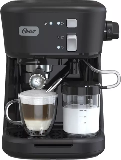  Oster Primalatte BVSTEM6701 Cafetera automática de acero  inoxidable y negro para expreso y cápsulas dosificadoras : Hogar y Cocina