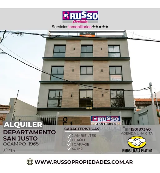Departamento De Dos Ambientes En Alquiler