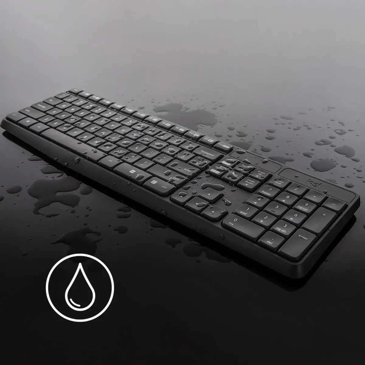 Kit de teclado e mouse sem fio Logitech MK235 teclado grafite e mouse preto