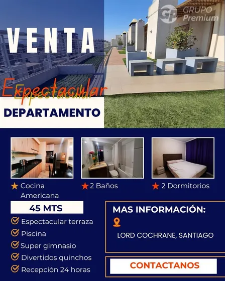 Departamento En Venta De 2 Dormitorios, 2 Baños En Santiago