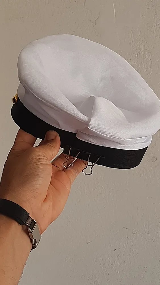 Cap Chapéu Capitão Quepe Ancora Marinha Marinheiro Fantasia Cor Branco - Imagem 4