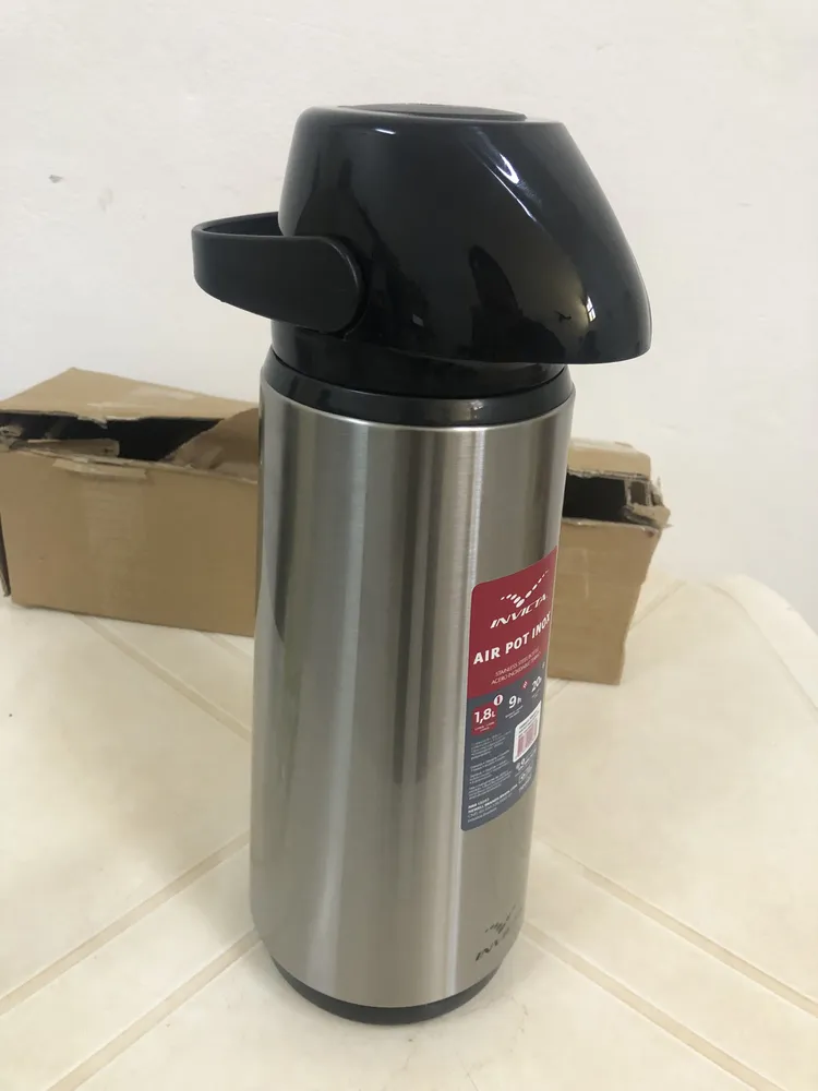 Garrafa térmica Air pot Inox Slim de vidro 1.8 Litros Cor Prateado Invicta - Imagem 4