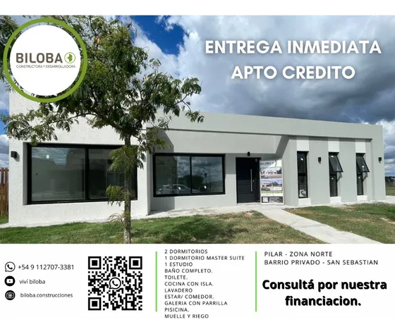 Casa En Venta Con Salida A Laguna Apto Credito  - Zona Norte - Pilar - Barrio San Sebastian - Privado - Entrega Inmediata 