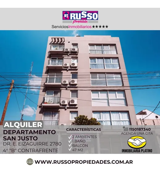 Departamento Semipiso 2 Ambientes En Alquiler - San Justo