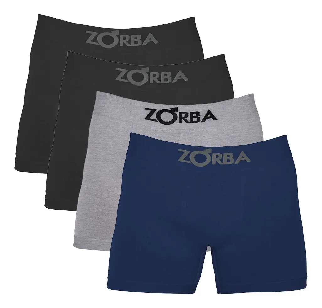 Kit 4 Cuecas Boxer Sem Costura Algodão Zorba