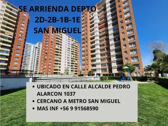 Arriendo Departamento 2d-2b-1e-1b, Metro San Miguel