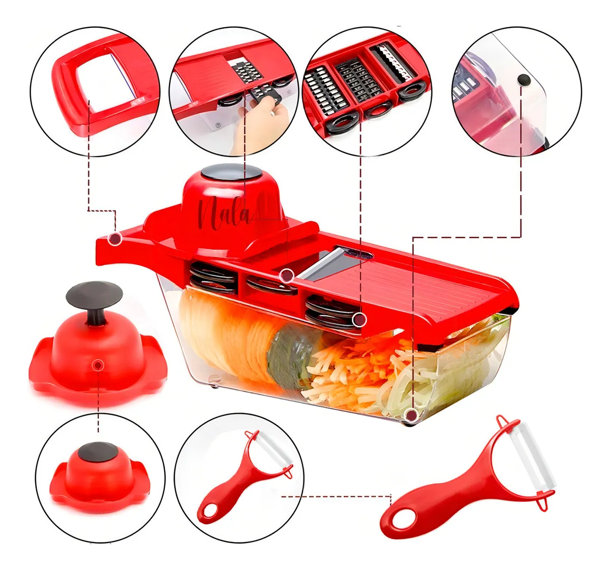 Ralador Fatiador Mandoline Slicer Nicer 6 em 1