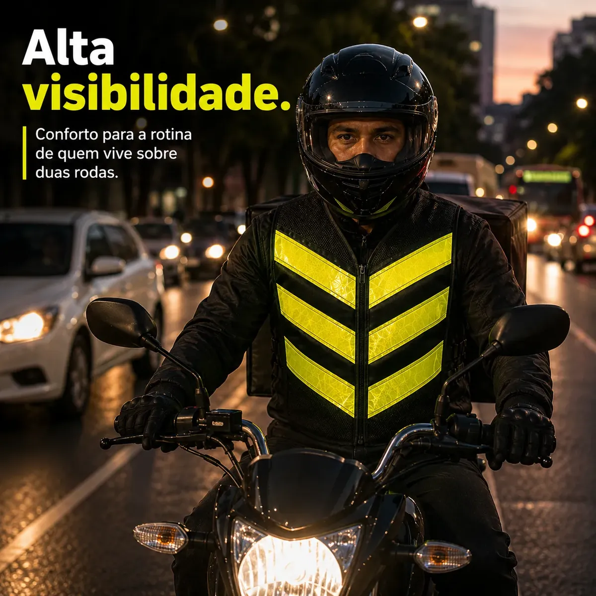 Colete Motoboy Moto Frete Mototáxi Refletivo Com Bolso