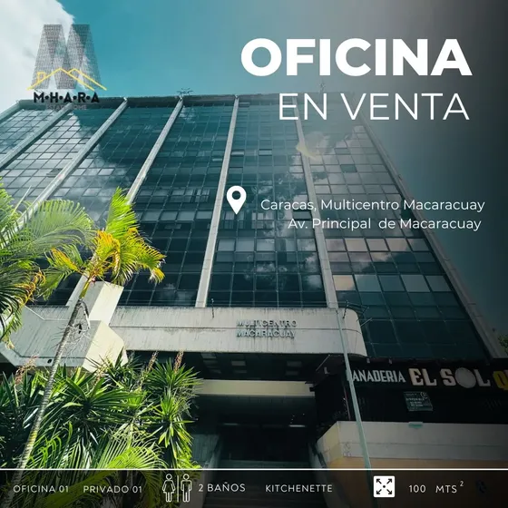 Oficina En Venta Con Terraza En Centro Comercial Multicentro Macaracuay