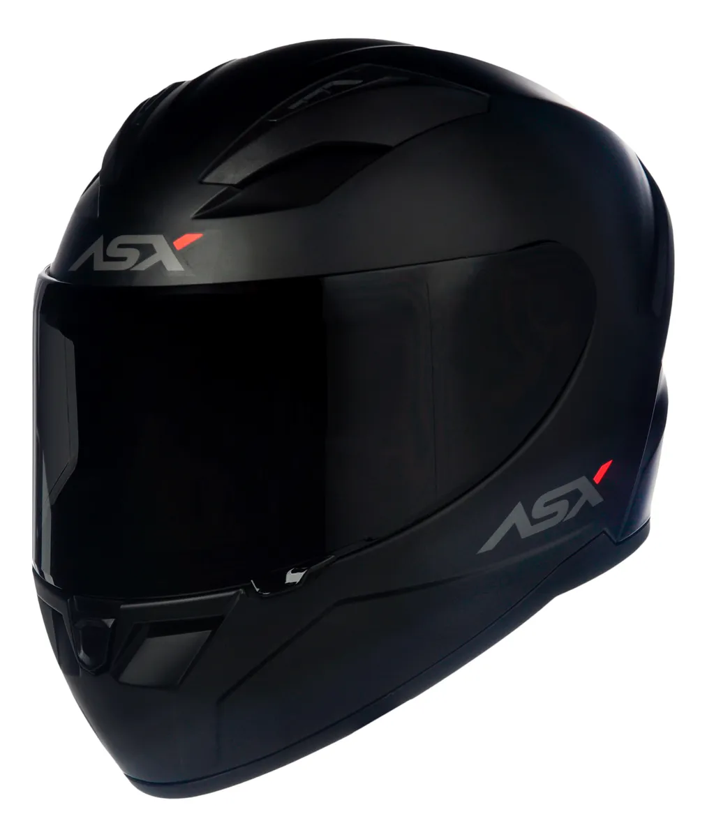 Capacete Fechado ASX City Solid Preto Fosco + Viseira Fumê