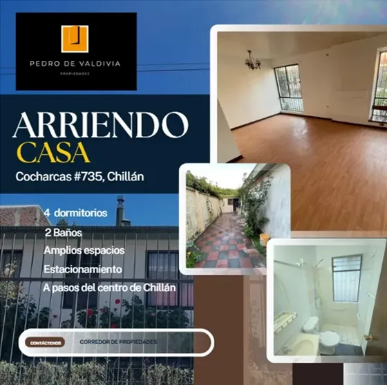 Arriendo Casa 4d+2b+2e Habitacional O Comercial
