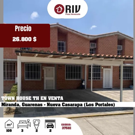 Town Houses En Venta En Nueva Casarapa Guarenas