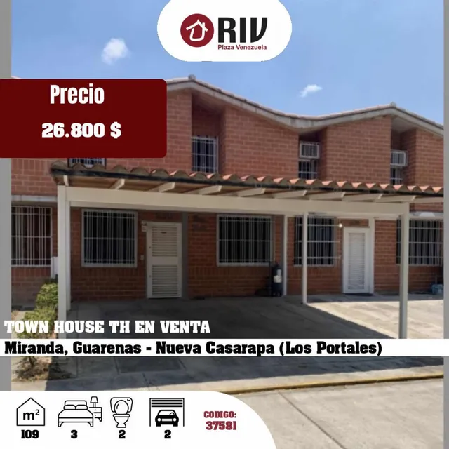 Town Houses En Venta En Nueva Casarapa Guarenas