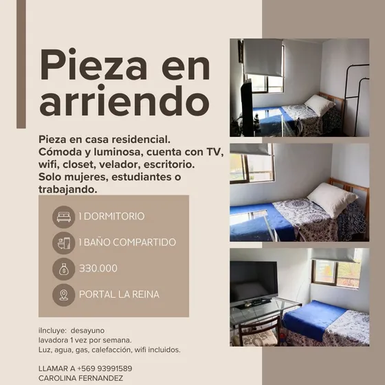Se Arrienda Pieza En Casa Residencial