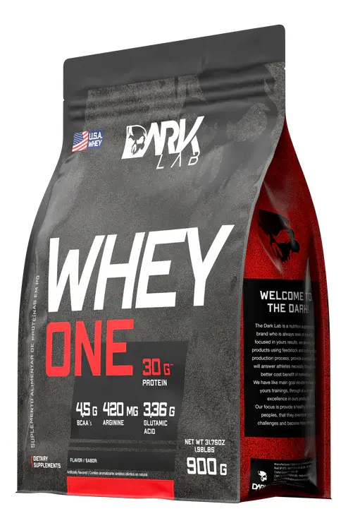 Whey One Protein Proteína Sachê Refil 900g - Dark Lab Sabor Morango