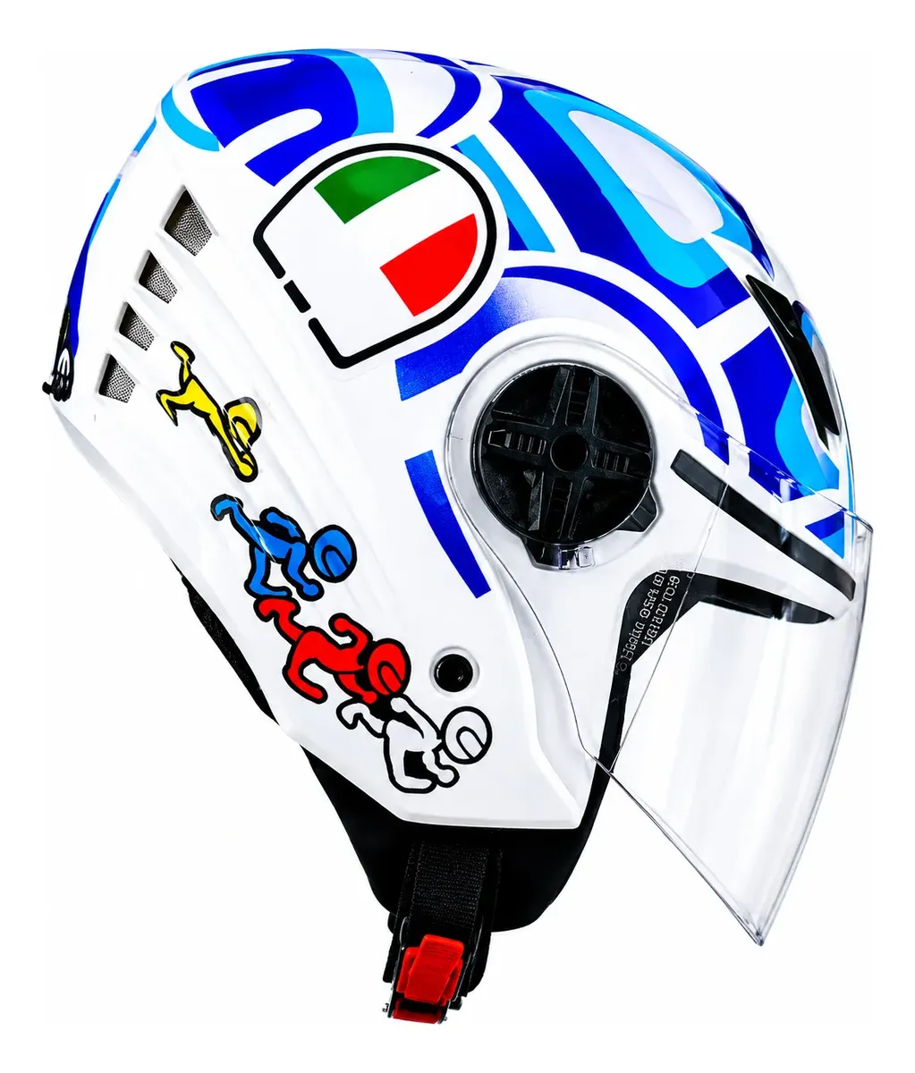 Capacete Fw3 Moto Tartaruga Azul Turtle Personalizado Moto — foto 4