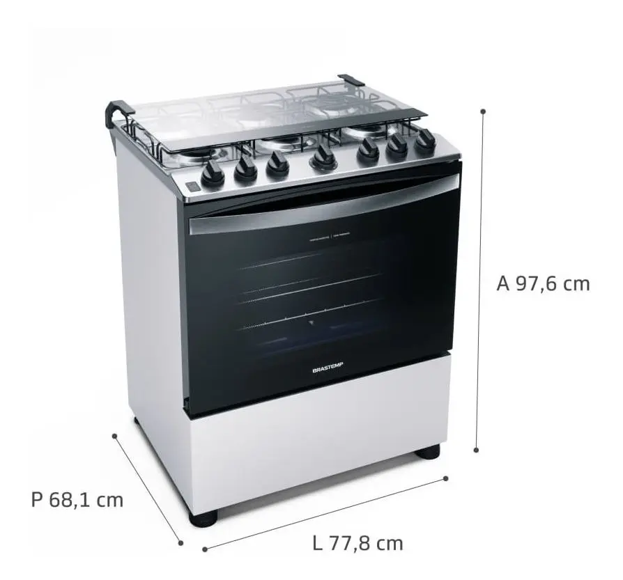 Fogão Brastemp Bfs6ncb 6 Bocas Branco Com Botões Removíveis E Exclusivo Aro Protetor - Imagem 4