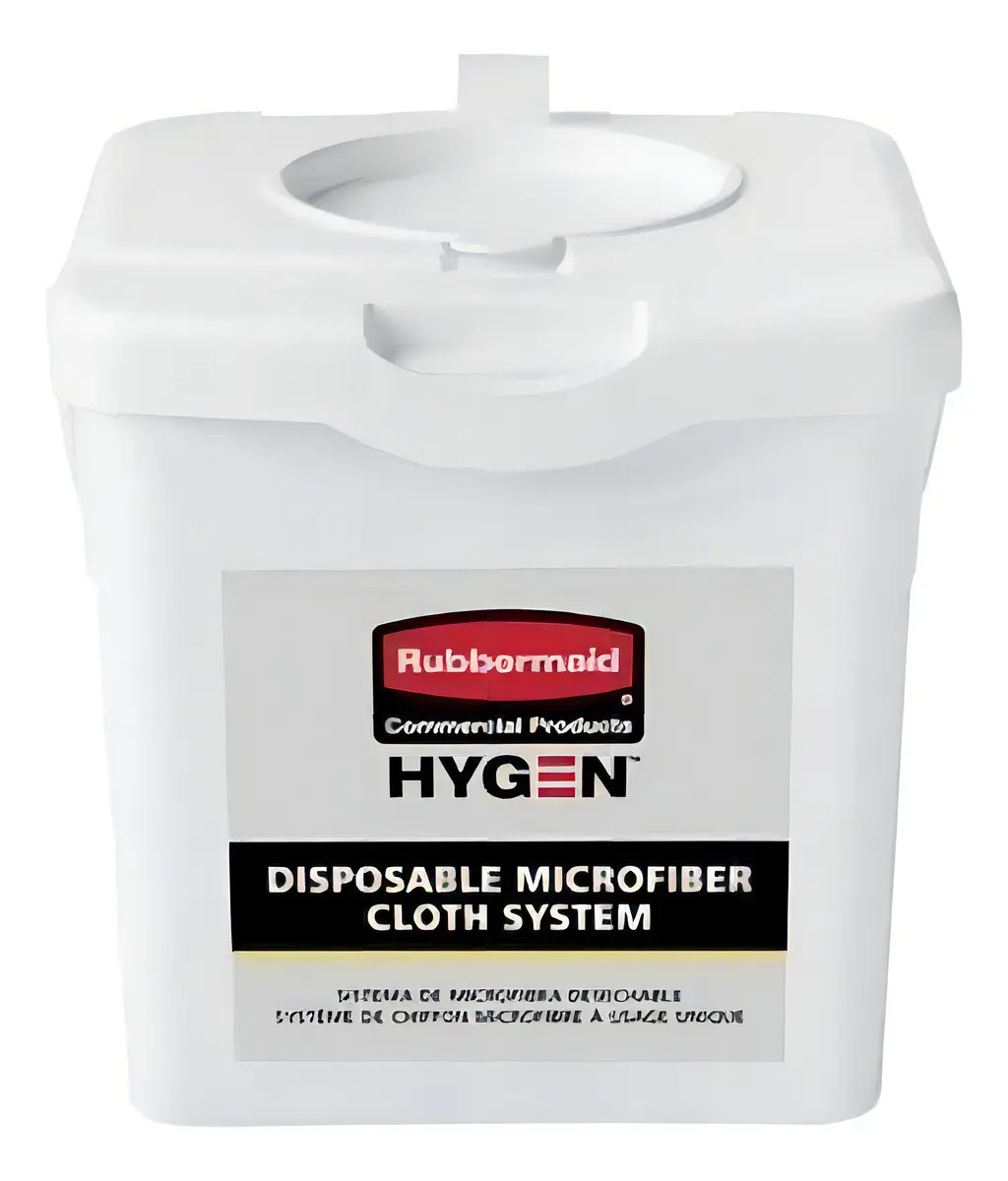Balde De Recarga Para Paños Mf Rubbermaid (Pack X 4 Baldes) RUBBERMAID Caja x 4 El dispensador de paños de microfibra desechable HYGEN ™ es un producto diseñado para contener hasta 60 paños de microfibra desechables HYGEN ™ de 12 ;x 12;. Este producto es ideal para crear toallita