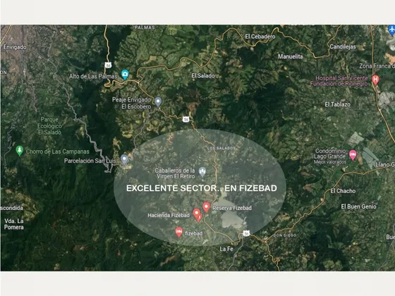 Venta Lote Parcelación Retiro Fizebad Vista Represa La Fe 13.780 M2