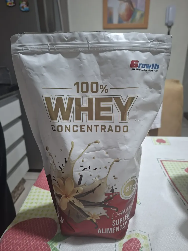 100% Whey Concentrado 900g Growth Supplements Baunilha