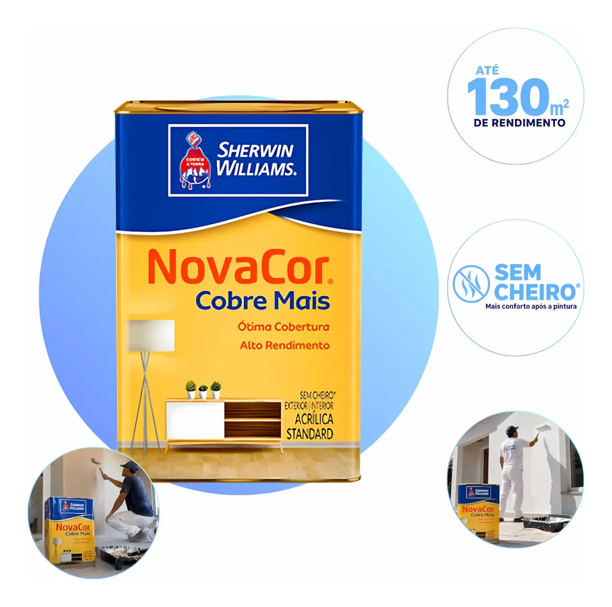 Tinta Para Parede Fosca Sherwin Williams 18l Branco Neve