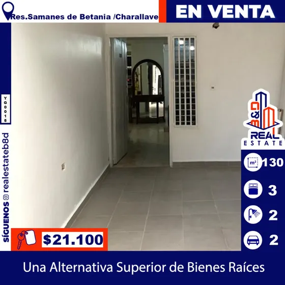 Townhouse En Venta Conjunto Residencial Samanes De Betania/ Charallave.