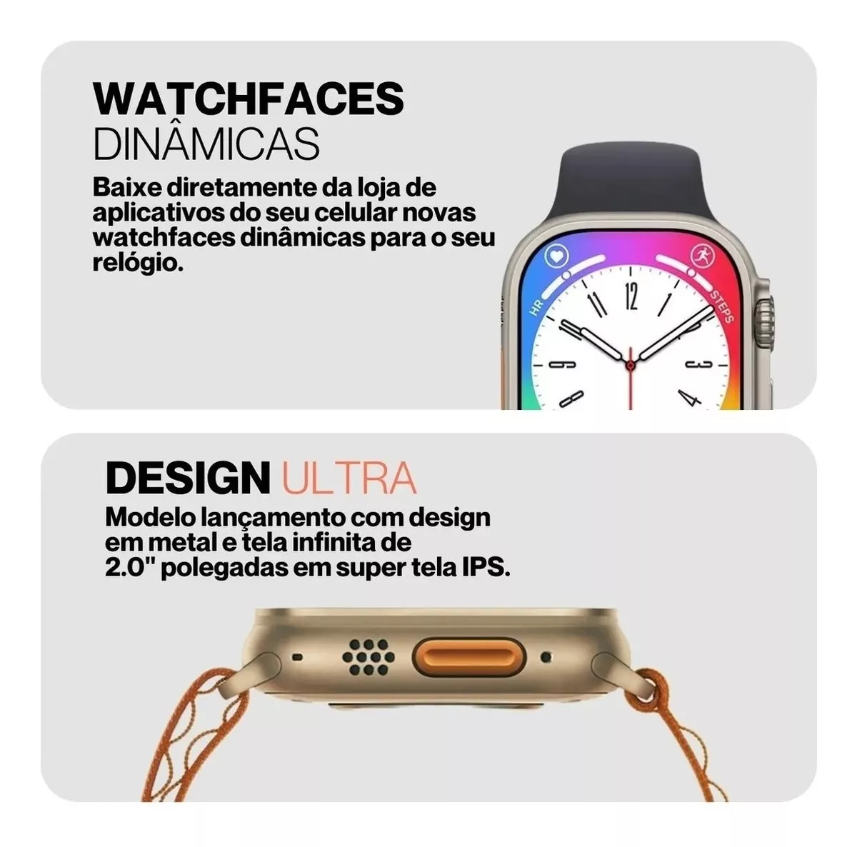 SmartWatch EW08 Relogio inteligente Série Ultra - BIOIMPORT