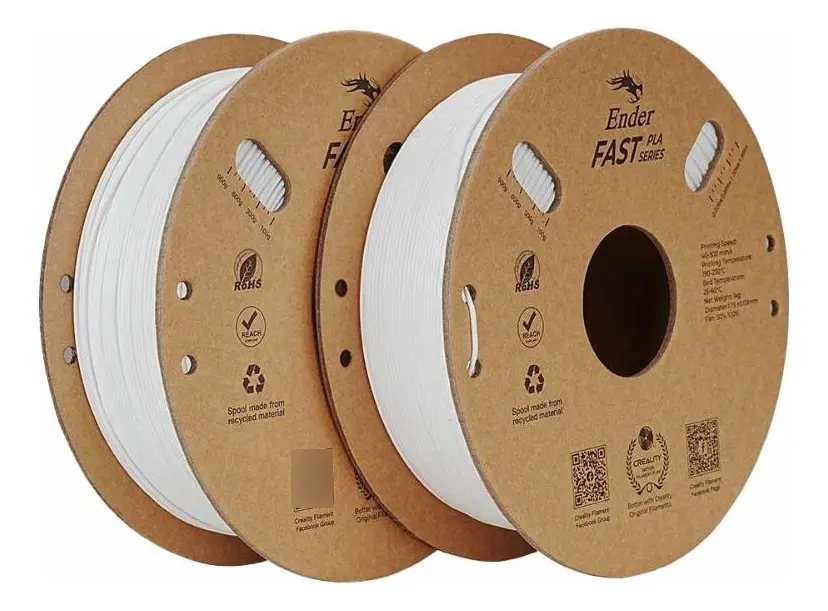 Creality Ender Fast PLA 1.75mm 2kg — Kit Branco + Branco