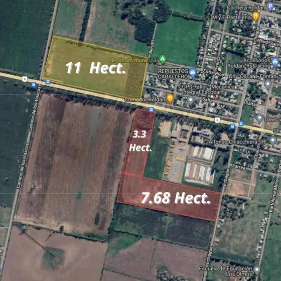 Venta De Campo De  21.98 Hectareas , Sobre La Ruta 9 , En Roldan Santa Fe