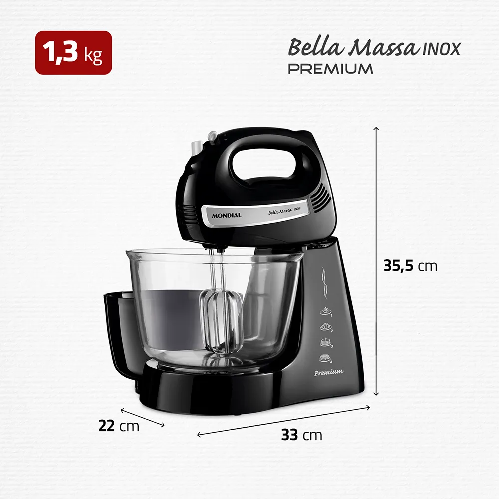Batedeira Bella Massa, Mondial, 500W - B-23 NP - Imagem 3