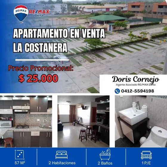 Venta Bello Apartamento Amoblado, Piso 3, Conjunto Resid. La Costanera, Higuerote