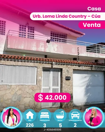 Casa En Venta Urb. Loma Linda Country Cúa.