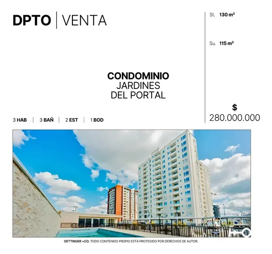 Departamento En Venta - Condominio Jardines Del Portal