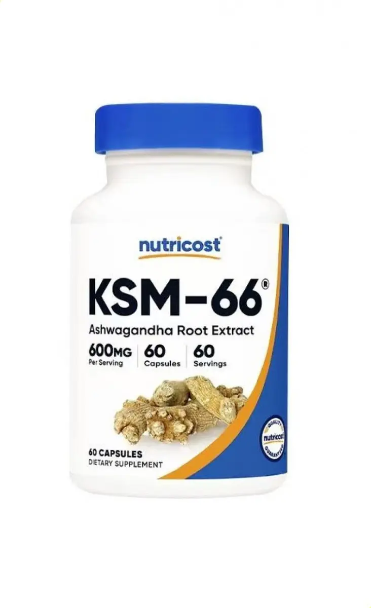 Extrato De Ashwa-gandha Nutricost Ksm 66 600 Mg 60 Cápsulas
