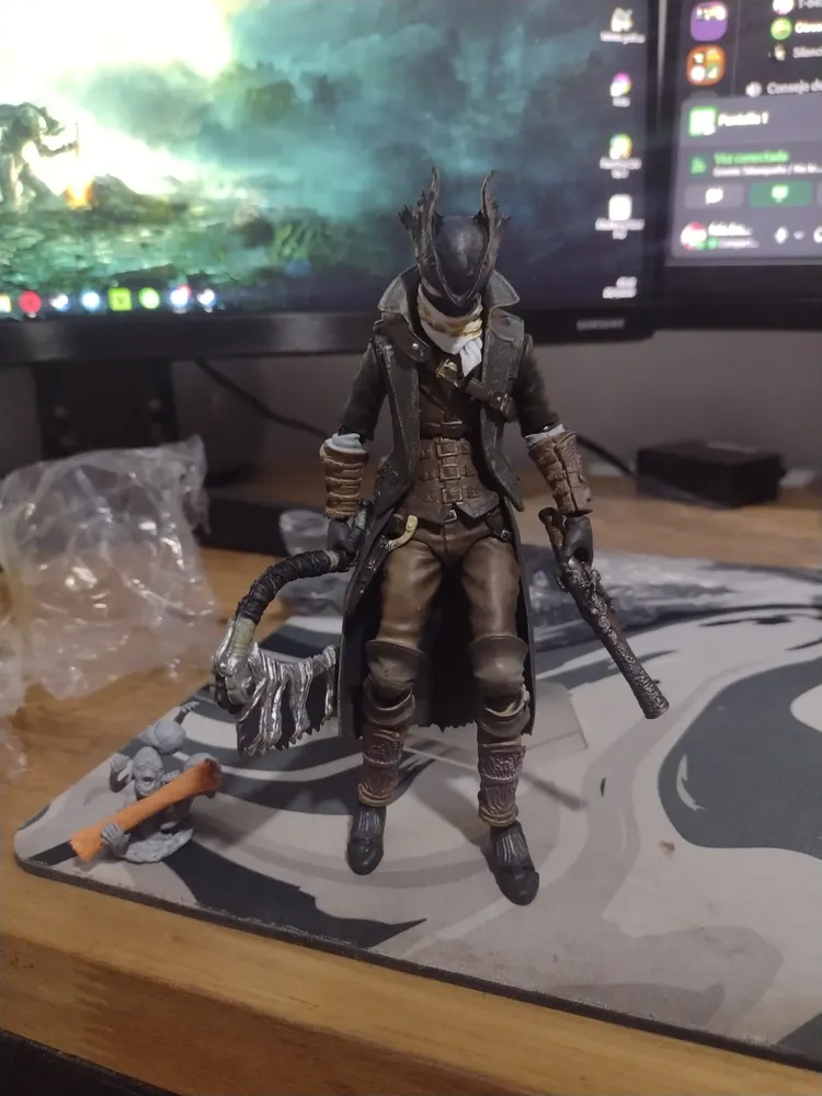 Boneco De Ação Bloodborne Hunter Figma 367, Brinquedo Coleci