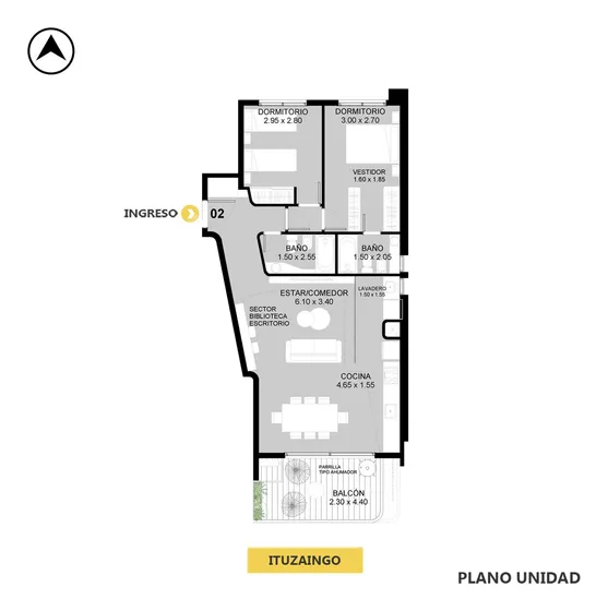 Venta Departamento 2 Dormitorios Abasto Rosario